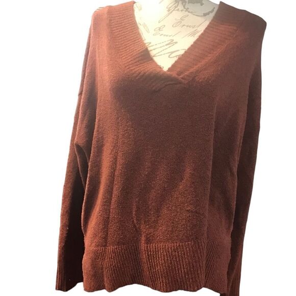 A.N.A Brown V Neck Sweater Size Large - Picture 2 of 12